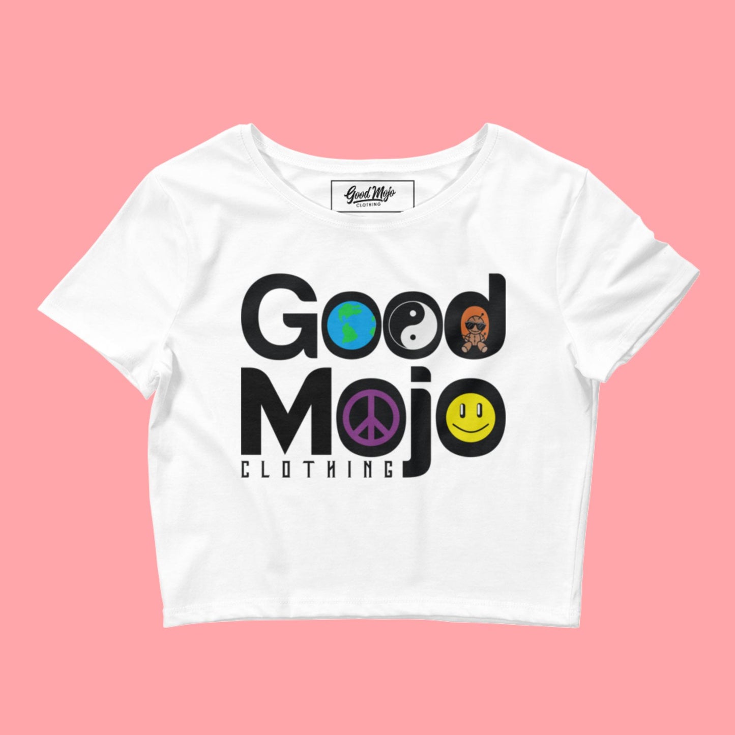 Good Mojo Clothing Women’s Symbols Crop Tee